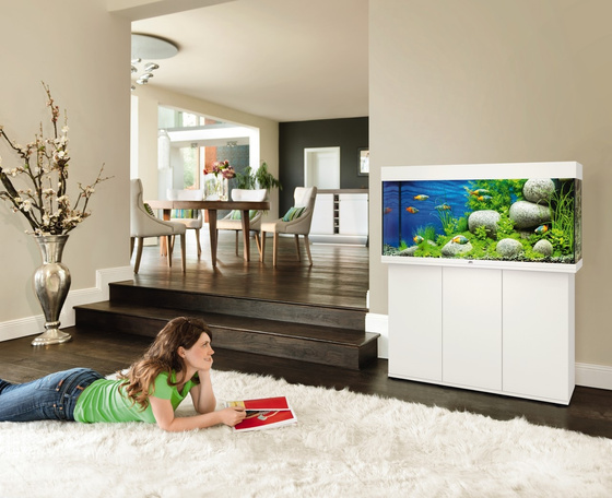 Juwel Rio 180 LED białe akwarium z szafką