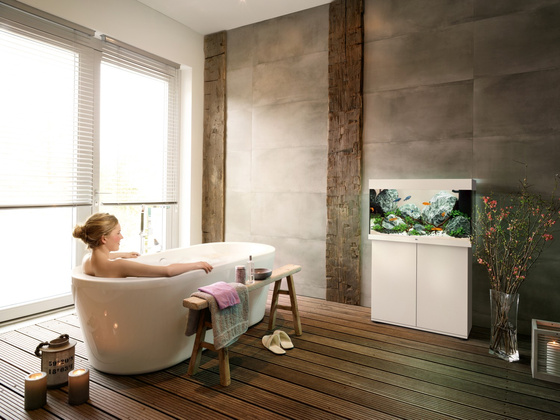 Juwel Rio 125 LED białe akwarium z szafką