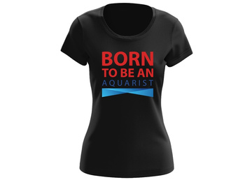 T-shirt damski BORN TO BE AN AQUARIST XXL czarny